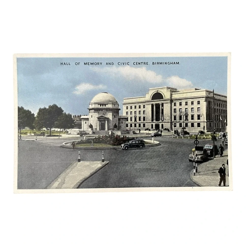 Vintage Postcard Hall of Memory Civic Centre Birmingham UK E.T.W. Dennis